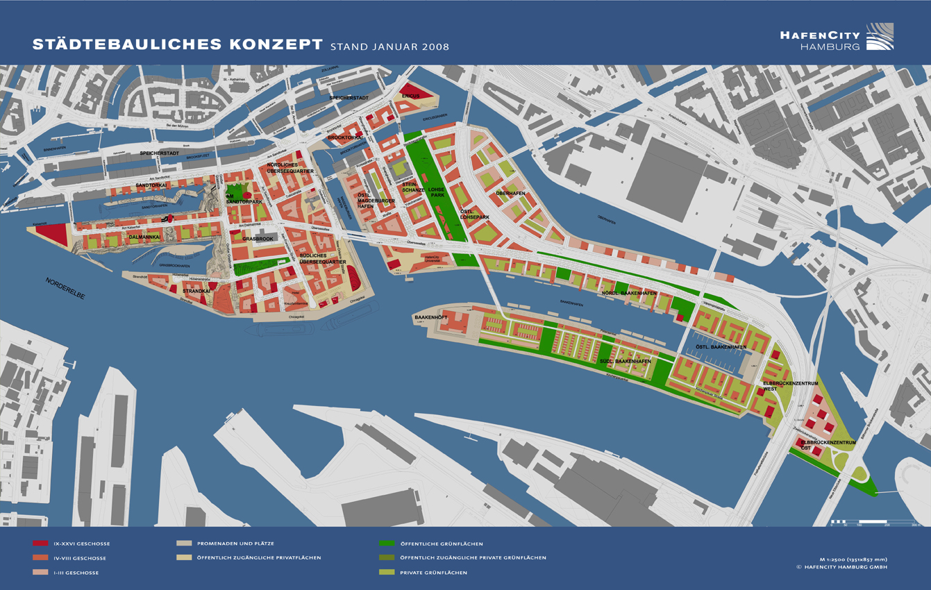 Wichtig um nicht den Überblick zu verlieren - Die HafenCity im Überblick (Quelle : HafenCity Hamburg GmbH)