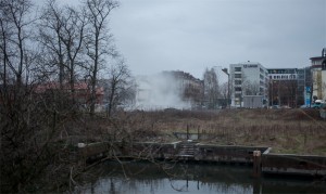 Abbrucharbeiten für ein neues Hotel am Eingang zur HafenCity