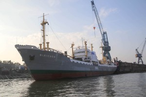 Die MS Bleichen an der Norderwerft