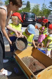 Fleissige Hände sorgen für Grün in der HafenCity