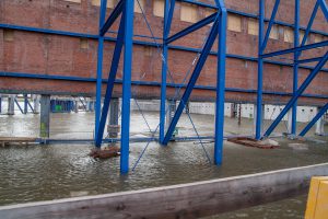 10 Jahre zuvor stand die Baustelle unter Wasser