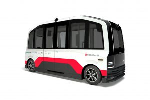 Kleinbus:  Maximal 16 Personen kann der Kleinbus mitnehmen, aufgeladen wird er an der Vattenfall-Station HafenCity  Visualisierung: Hochbahn